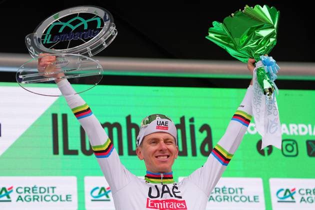 Tadej Pogacar ( first classified ) during the 118th edition of the ILombardia a 255 km one day race from Bergano to Como on October 12, 2024, Italy.  Copyright: xSpada xLaPressex