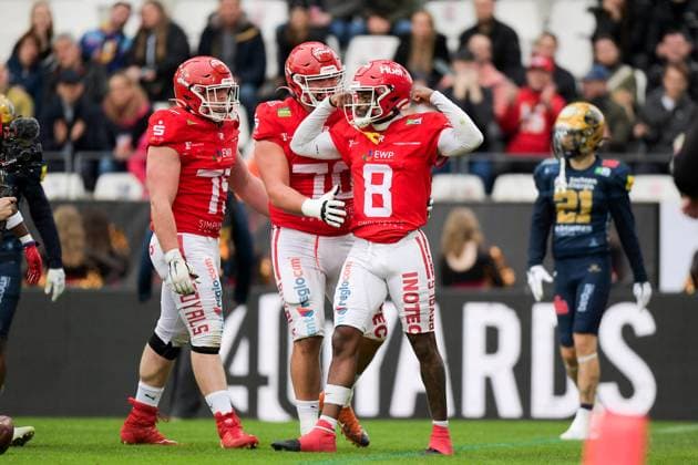 Touchdown by Jaylon Henderson 8, QB, Potsdam Royals GER, Potsdam Royals vs Dresden Monarchs, American Football, GFL, Bowl, Season 2024 25, 12 10 2024 GER, Dresden Monarchs vs Potsdam Royals, American Football, GFL, Bowl, Season 2024 25, 12 10 2024 Essen Copyright: xEibner-Pressefoto FlorianxWolfx EP_FWF