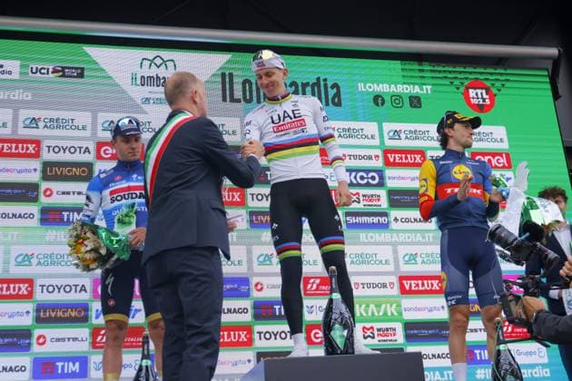 October 12, 2024, Bergamo, Milan, Italy: Il Lombardia 2024 - 118th Edition- Bergamo- Como, 252 km- Italy- 12-10-2024 during Giro di Lombardia, Street Cycling race in Bergamo, Italy, October 12 2024 CICLISMO - Ciclismo Su Strada - Giro di Lombardia  - ZUMAs349 20241012_zsa_s349_212 Copyright: xStefanoxCavasino IpaxSportx xIpax