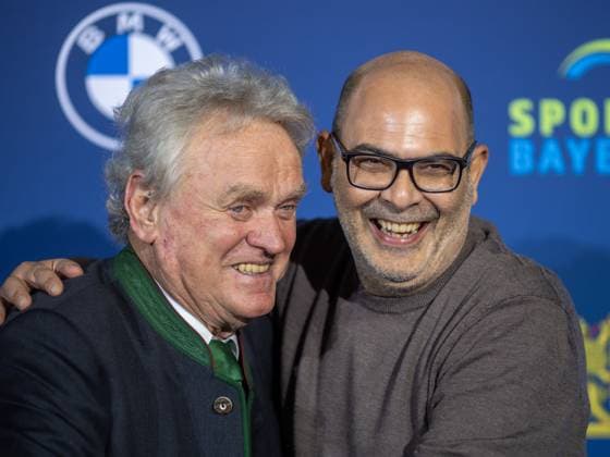 Dieter Josef Sepp MAIER and Hannes RINGLSTETTER, at the event Bavarian Sports Award 2024 , 12 10 2024, in Munich, Germany, Source Copyright Credit Oryk HAIST xSPORTPREIS-BAYERNx