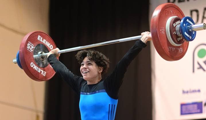 Kick-off 1 Bundesliga Weightlifting Kick-off season 2024 25 of the 1 Bundesliga of weightlifting Chemnitz won the home fight against SV Germania Obrigheim with 815 to 722 points In the photo Galya Shatova, Chemnitzer Athlenclub CAC Chemnitz Saxony Germany Chemnitz-CAC_Shatova-121024 (3)