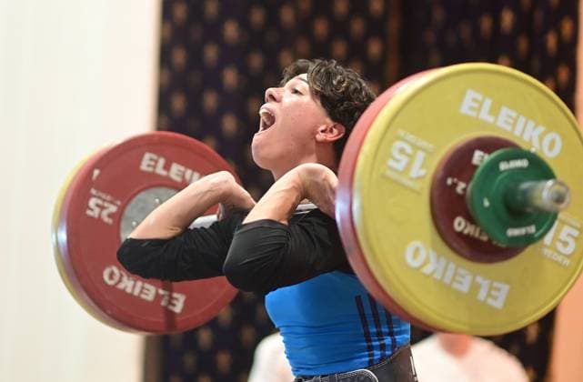 Kick-off 1 Bundesliga Weightlifting Kick-off season 2024 25 of the 1 Bundesliga of weightlifting Chemnitz won the home fight against SV Germania Obrigheim with 815 to 722 points In the photo Galya Shatova, Chemnitzer Athlenclub CAC Chemnitz Saxony Germany Chemnitz-CAC_Shatova-121024 (5)