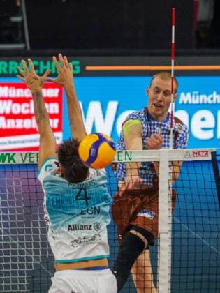 Attack Herrschings 2 Daniel GRUVAEUS Volleyball Herrsching Dueren Volleyball Bundesliga, WWK Volleys Herrsching SWD Power Volleys Düren 3 2, Main Round, Season 2024 2025, 12 10 2024, in Munich, Germany, Source Copyright Credit Oryk HAIST xVOLLEYBALL-HERRSCHING-DUERENx