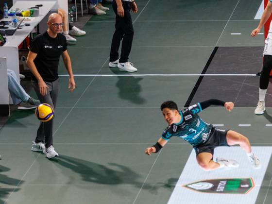 In vain Duerens libero 3 NOSE Volleyball Herrsching Dueren Volleyball Bundesliga, WWK Volleys Herrsching SWD Power Volleys Düren 3 2, Main Round, Season 2024 2025, 12 10 2024, in Munich, Germany, Source Copyright Credit Oryk HAIST xVOLLEYBALL-HERRSCHING-DUERENx