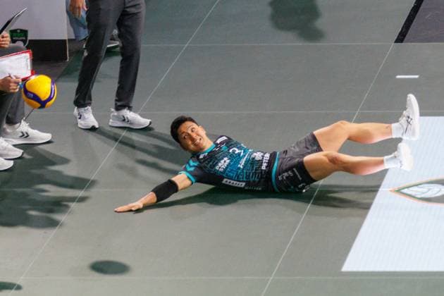 In vain Duerens libero 3 NOSE Volleyball Herrsching Dueren Volleyball Bundesliga, WWK Volleys Herrsching SWD Power Volleys Düren 3 2, Main Round, Season 2024 2025, 12 10 2024, in Munich, Germany, Source Copyright Credit Oryk HAIST xVOLLEYBALL-HERRSCHING-DUERENx