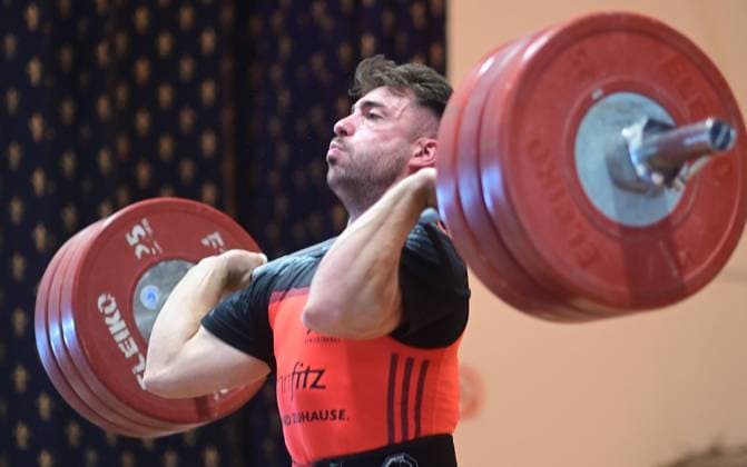 Kick-off 1 Bundesliga Weightlifting Kick-off season 2024 25 of the 1 Bundesliga of weightlifting Chemnitz won the home fight against SV Germania Obrigheim with 815 to 722 points In the photo Martin Liste ,SV Germania Obrigheim Chemnitz Saxony Germany Obrigheim_Liste-1210-24 (7)