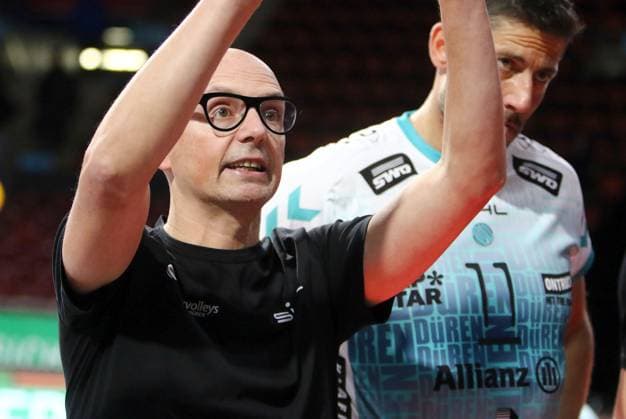 headcoach Christophe ACHTEN Dueren , He Volleyballl, Bundesliga 2024 25 WWK Volleys Herrsching vs SWD powervolleys Dueren, 12 10 24, Munich, BMW Park, Copyright: WolfgangxFehrmann
