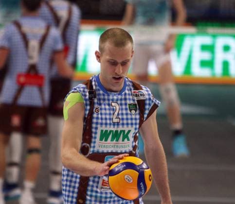 Daniel GRUVAEUS Herrsching , He Volleyballl, Bundesliga 2024 25 WWK Volleys Herrsching vs SWD powervolleys Dueren, 12 10 24, Munich, BMW Park, Copyright: WolfgangxFehrmann