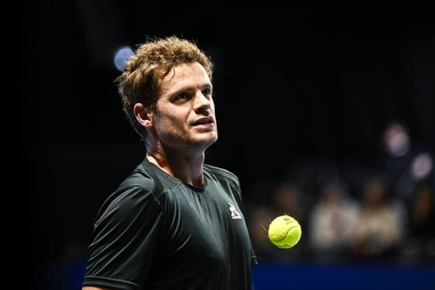 German Yannick Hanfmann pictured during the qualifying phase of the European Open Tennis ATP, Tennis Herren tournament, in Antwerp, Sunday 13 October 2024. TOM GOYVAERTS TomxGoyvaerts  x102429485x