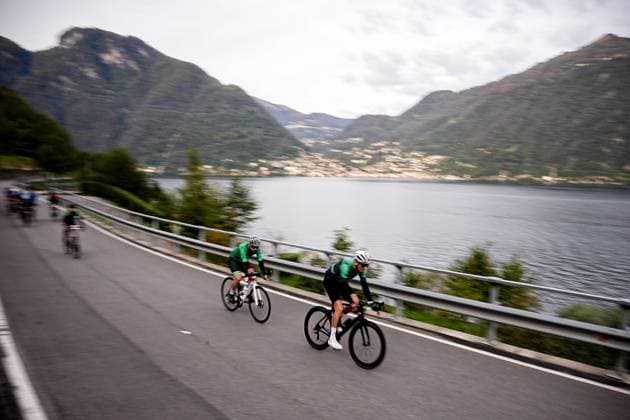 Riders during the Gran Fondo ILombardia & x201c;Felice Gimondi& x201d; one day amatour race from Cant& xf9; to Cant& xf9; on October 13, 2024, Italy.  Copyright: xMarcoxAlpozzi xLaPressex