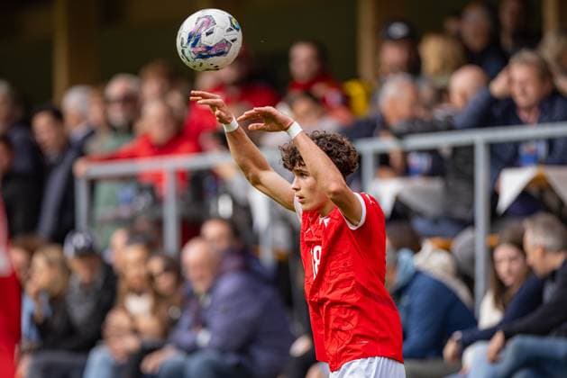 SOCCER - U18, test match, AUT vs ITA VELDEN,AUSTRIA,13.OCT.24 - SOCCER - OEFB under-18 international test match, Austria vs Italy. Image shows Oliver Sorg (Austria).  GEPAxpictures xMatthiasxTrinkl