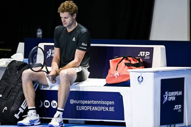German Yannick Hanfmann pictured during the qualifying phase of the European Open Tennis ATP, Tennis Herren tournament, in Antwerp, Sunday 13 October 2024. TOM GOYVAERTS TomxGoyvaerts  x102431064x