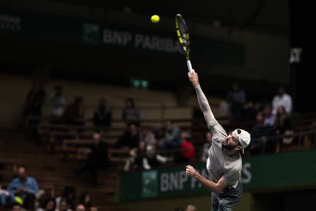 241013 Jacob Fearnley of Great Britain competes in a men s singles qualifier tennis match during day 2 of the ATP 250 Nordic Open on October 13, 2024 in Stockholm Photo Maxim ThorÃ BILDBYRAN kod MT MT0678 tennis nordic open 2 bbeng atp 250  Copyright: MAXIMxTHORE BB241013MT050