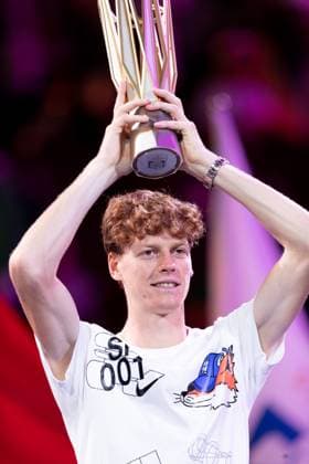 SHANGHAI, CHINA - OCTOBER 13: Champion Jannik Sinner of Italy poses with the trophy during the awarding ceremony after the Men s Singles Final match on day 14 of 2024 Shanghai Rolex Masters at Qi Zhong Tennis Centre on October 13, 2024 in Shanghai, China.  Copyright: xVCGx 111523545807