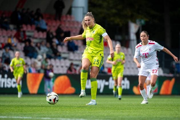 Melissa Koessler TSG Hoffenheim, 25 on the ball, GER, 1 FC Koeln vs TSG 1899 Hoffenheim, Football Google Pixel Frauen Bundesliga, 6 Spieltag, Saison 2024 2025, 13 10 2024 DFB regulations prohibit any use of photographs as image sequences and or quasi video GER, 1 FC Koeln vs TSG 1899 Hoffenheim, Football Google Pixel Frauen Bundesliga, 6 Spieltag, Saison 2024 2025, 13 10 2024 Koeln Copyright: xEibner-Pressefoto Memmlerx EP_MMR