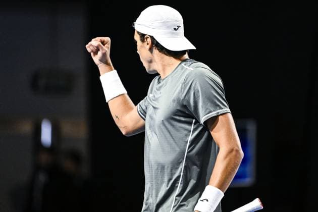 Spanish Alex Marti Pujolras pictured during the qualifying phase of the European Open Tennis ATP, Tennis Herren tournament, in Antwerp, Sunday 13 October 2024. TOM GOYVAERTS TomxGoyvaerts  x102437257x