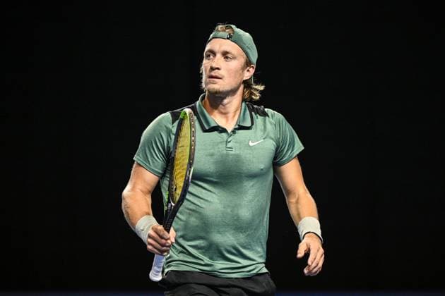 Dutch Jelle Sels reacts during the qualifying phase of the European Open Tennis ATP, Tennis Herren tournament, in Antwerp, Sunday 13 October 2024. TOM GOYVAERTS TomxGoyvaerts  x102440767x