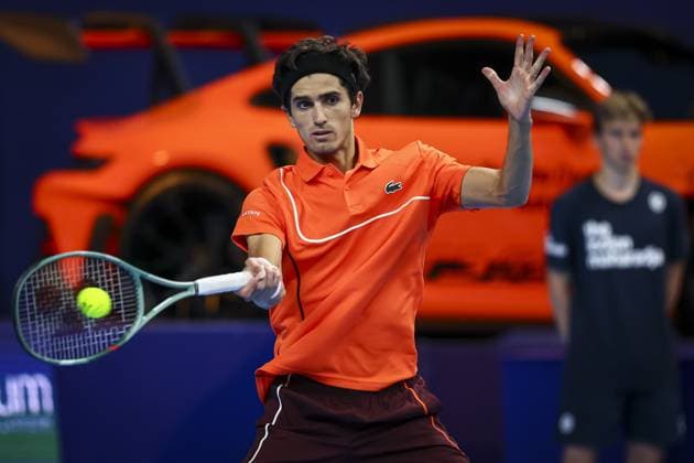 French Pierre-Hugues Herbert pictured in action during the qualifying phase of the European Open Tennis ATP, Tennis Herren tournament, in Antwerp, Sunday 13 October 2024. DAVIDxPINTENS  x102441220x