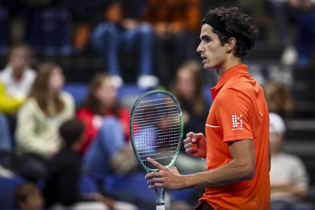 French Pierre-Hugues Herbert pictured during the qualifying phase of the European Open Tennis ATP, Tennis Herren tournament, in Antwerp, Sunday 13 October 2024. DAVIDxPINTENS  x102441221x