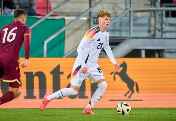 Paul Wanner, DFB U21, U 21 Nr.20 in the EM Qualifikation match GERMANY U21 - BULGARIA 2-1 U 21 European Championship, EM, Europameisterschaft Qualification on Oct 11, 2024 in Regensburg, Germany. Season 2024 2025