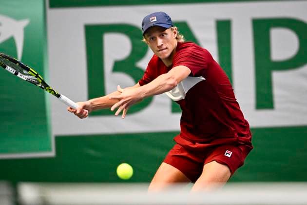 STOCKHOLM, SWEDEN 20241014 Leo Borg paired with Adam Heinonen facing Gonzalo Escobar and Diego Hidalgo during the opening round of the BNP Paribas Nordic Open at Kungliga tennishallen in Stockholm STOCKHOLM SWEDEN x10040x  Copyright: xAndersxWiklund TTx NORDIC OPEN TENNIS 2024