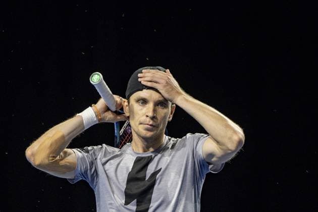 Alexey Vatutin pictured during the qualifying phase of the European Open Tennis ATP, Tennis Herren tournament, in Antwerp, Monday 14 October 2024. DAVIDxPINTENS  x102492683x
