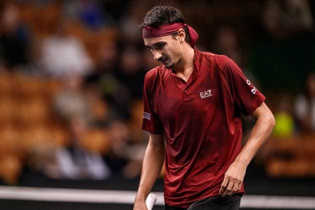 241014 Lorenzo Sonego of Italy competes in a men s singles tennis match during day 3 of the ATP 250 Nordic Open on October 14, 2024 in Stockholm Photo Jesper Zerman BILDBYRAN kod JZ JZ0576 tennis nordic open 3 bbeng  Copyright: JESPERxZERMAN BB241014JZ057