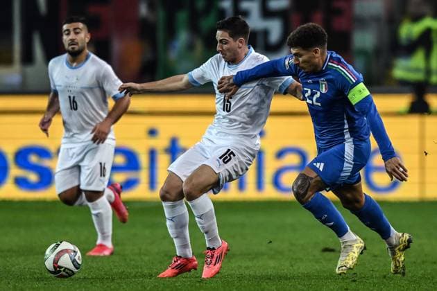 Db Udine 14 10 2024 - Nations League Italia-Israele foto Daniele Buffa Image nella foto: Giovanni Di Lorenzo-Oscar Gloukh 
