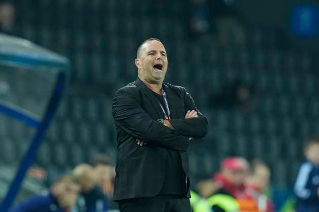 .Head Coach Ran Ben Simon (Israel) yells, UEFA Nations League 2024 25 League A Group A2, Italy v Israel, Stadio Friuli, October 14, 2024, Udine, Italy.