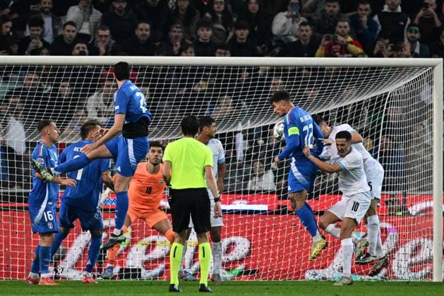 Mg Udine 14 10 2024 - Nations League Italia-Israele foto Matteo Gribaudi Image nella foto: gol Giovanni Di Lorenzo 