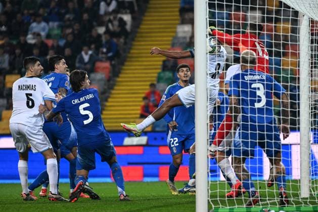 Mg Udine 14 10 2024 - Nations League Italia-Israele foto Matteo Gribaudi Image nella foto: gol Mohamed Abu Fani 