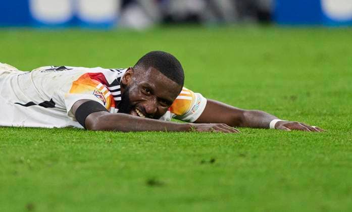 Antonio RÜDIGER, DFB 2 laughs in the UEFA Nations League 2024 match GERMANY - NETHERLANDS 1-0 in Season 2024 2025 at Oct 14, 2024 in Munich, Germany.