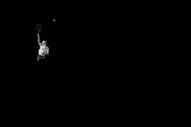 Alexey Vatutin pictured in action during a tennis match in the round of 32 of the singles competition at the ATP, Tennis Herren European Open Tennis tournament in Antwerp, Tuesday 15 October 2024. JASPERxJACOBS  x102615148x