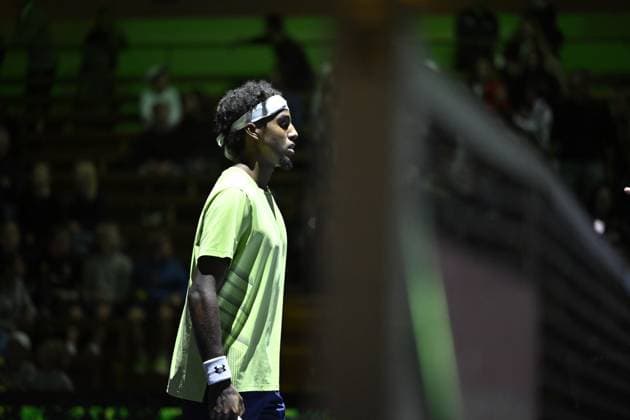 STOCKHOLM, SWEDEN 20241015 Elias Ymer meets Nicolas Jarry, Chile in the Nordic Open on Centre Court in the Royal Tennis Hall STOCKHOLM SWEDEN x10060x  Copyright: xHenrikxMontgomery TTx NORDIC OPEN TENNIS 2024