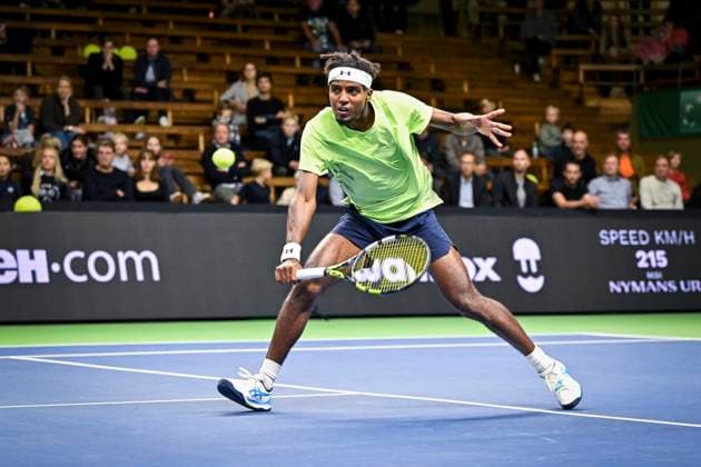 STOCKHOLM, SWEDEN 20241015 Elias Ymer meets Nicolas Jarry, Chile in the Nordic Open on Centre Court in the Royal Tennis Hall STOCKHOLM SWEDEN x10060x  Copyright: xHenrikxMontgomery TTx NORDIC OPEN TENNIS 2024