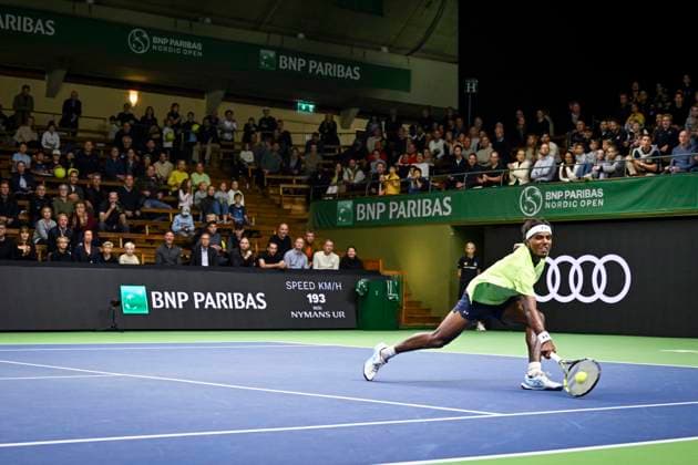STOCKHOLM, SWEDEN 20241015 Elias Ymer meets Nicolas Jarry, Chile in the Nordic Open on Centre Court in the Royal Tennis Hall STOCKHOLM SWEDEN x10060x  Copyright: xHenrikxMontgomery TTx NORDIC OPEN TENNIS 2024