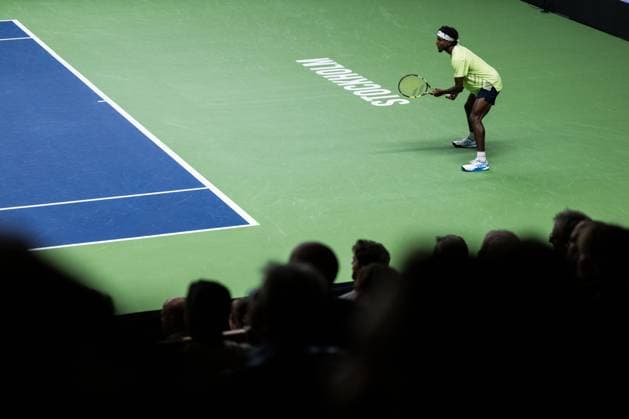 241015 Elias Ymer of Sweden competes in a men s singles tennis match during day 4 of the ATP 250 Nordic Open on October 15, 2024 in Stockholm Photo Emma Wallskog BILDBYRAN COP 320 EW0443 tennis tennis atp 250 nordic open day 4 bbeng  Copyright: EMMAxWALLSKOG BB241015EW016