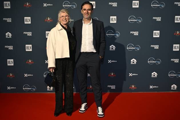 coach of the Belgian national women s cycling team Ludwig Willems and partner pictured on the red carpet at the arrival for the Kristallen Fiets (Crystal Bike - Velo de Cristal) award ceremony for the best cyclists of the 2024 cycling season, organized by Flemish newspaper Het Laatste Nieuws, Tuesday 15 October 2024, in Kruisem. DIRKxWAEM  x102641151x