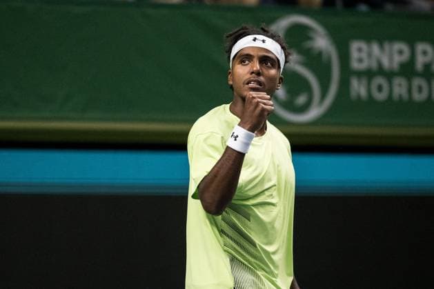 241015 Elias Ymer of Sweden competes in a men s singles tennis match during day 4 of the ATP 250 Nordic Open on October 15, 2024 in Stockholm Photo Emma Wallskog BILDBYRAN COP 320 EW0443 tennis tennis atp 250 nordic open day 4 bbeng jubel  Copyright: EMMAxWALLSKOG BB241015EW021