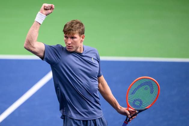 241016 AndrÃ Göransson of Sweden celebrates as he competes in a men s doubles tennis match during day 5 of the ATP 250 Nordic Open on October 16, 2024 in Stockholm Photo Jesper Zerman BILDBYRAN kod JZ SD0014 tennis atp 250 nordic open day 5 bbeng jubel  Copyright: JESPERxZERMAN BB241016JZ001