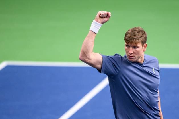 241016 AndrÃ Göransson of Sweden celebrates as he competes in a men s doubles tennis match during day 5 of the ATP 250 Nordic Open on October 16, 2024 in Stockholm Photo Jesper Zerman BILDBYRAN kod JZ SD0014 tennis atp 250 nordic open day 5 bbeng jubel  Copyright: JESPERxZERMAN BB241016JZ002