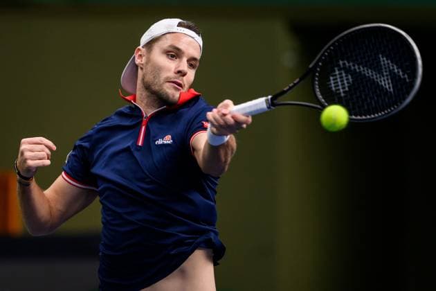 241016 Sem Verbeek of Netherlands competes in a men s doubles tennis match during day 5 of the ATP 250 Nordic Open on October 16, 2024 in Stockholm Photo Jesper Zerman BILDBYRAN kod JZ SD0014 tennis atp 250 nordic open day 5 bbeng  Copyright: JESPERxZERMAN BB241016JZ005