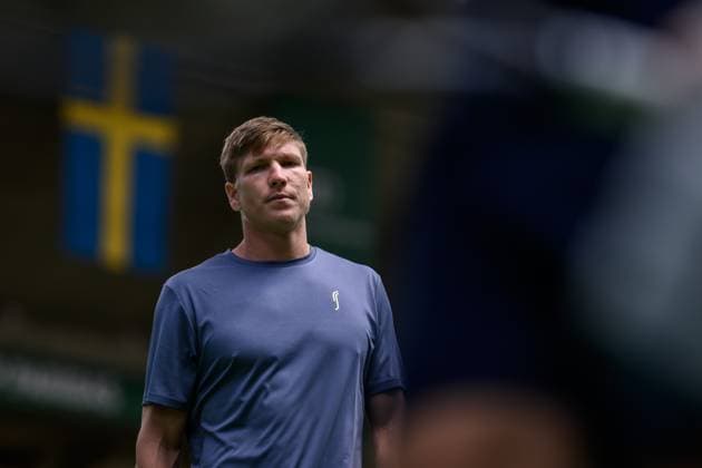 241016 AndrÃ Göransson of Sweden competes in a men s doubles tennis match during day 5 of the ATP 250 Nordic Open on October 16, 2024 in Stockholm Photo Jesper Zerman BILDBYRAN kod JZ SD0014 tennis atp 250 nordic open day 5 bbeng  Copyright: JESPERxZERMAN BB241016JZ006
