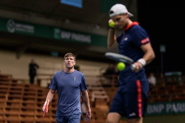 241016 AndrÃ Göransson of Sweden and Sem Verbeek of Netherlands compete in a men s doubles tennis match during day 5 of the ATP 250 Nordic Open on October 16, 2024 in Stockholm Photo Jesper Zerman BILDBYRAN kod JZ SD0014 tennis atp 250 nordic open day 5 bbeng  Copyright: JESPERxZERMAN BB241016JZ007