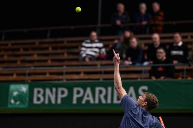 241016 AndrÃ Göransson of Sweden competes in a men s doubles tennis match during day 5 of the ATP 250 Nordic Open on October 16, 2024 in Stockholm Photo Jesper Zerman BILDBYRAN kod JZ SD0014 tennis atp 250 nordic open day 5 bbeng  Copyright: JESPERxZERMAN BB241016JZ011