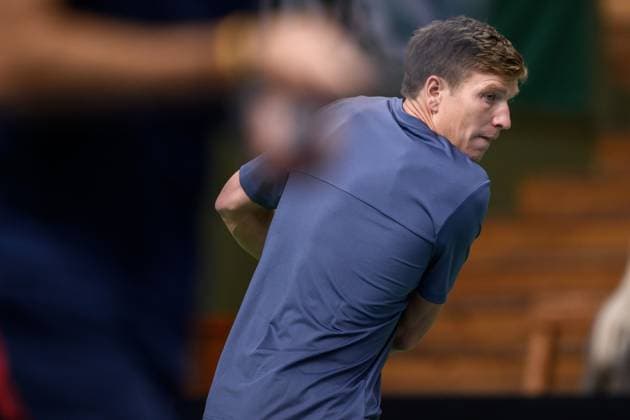 241016 AndrÃ Göransson of Sweden competes in a men s doubles tennis match during day 5 of the ATP 250 Nordic Open on October 16, 2024 in Stockholm Photo Jesper Zerman BILDBYRAN kod JZ SD0014 tennis atp 250 nordic open day 5 bbeng  Copyright: JESPERxZERMAN BB241016JZ022