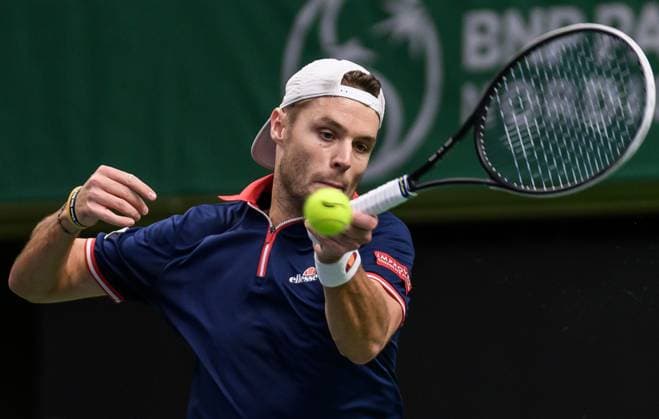 241016 Sem Verbeek of Netherlands competes in a men s doubles tennis match during day 5 of the ATP 250 Nordic Open on October 16, 2024 in Stockholm Photo Jesper Zerman BILDBYRAN kod JZ SD0014 tennis atp 250 nordic open day 5 bbeng  Copyright: JESPERxZERMAN BB241016JZ027
