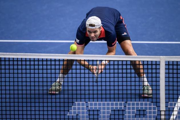 241016 Sem Verbeek of Netherlands competes in a men s doubles tennis match during day 5 of the ATP 250 Nordic Open on October 16, 2024 in Stockholm Photo Jesper Zerman BILDBYRAN kod JZ SD0014 tennis atp 250 nordic open day 5 bbeng  Copyright: JESPERxZERMAN BB241016JZ033