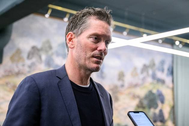 241016 Thomas Enqvist, tournament director, speaks to media during day 5 of the ATP 250 Nordic Open on October 16, 2024 in Stockholm Photo Jesper Zerman BILDBYRAN kod JZ SD0014 tennis atp 250 nordic open day 5 bbeng  Copyright: JESPERxZERMAN BB241016JZ041