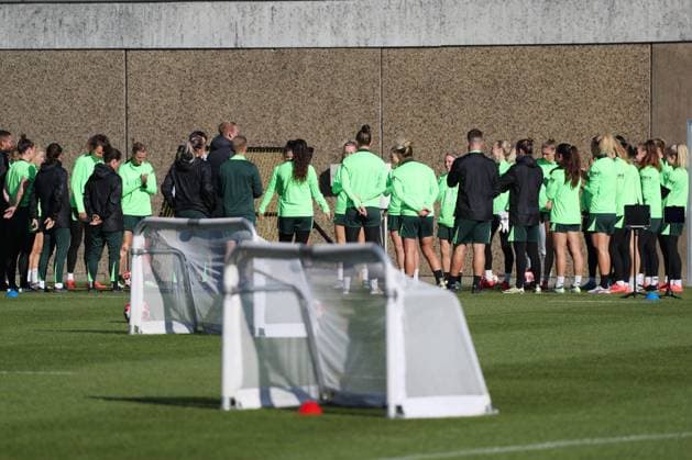 VfL vs Olympique Lyon, CL Women, Preliminary Reports Wolfsburg, 16 10 2024, FOOTBALL VfL Wolfsburg vs Olympique Lyon, Group Round Champions League Women, Season 2024 25 VfL Wolfsburg Final Training Wolfsburg